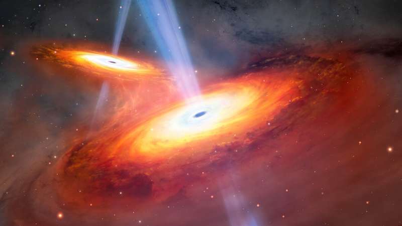 astronomers-confirm-rare-quasar-pair-j2037-4537-merging-in-early-universe