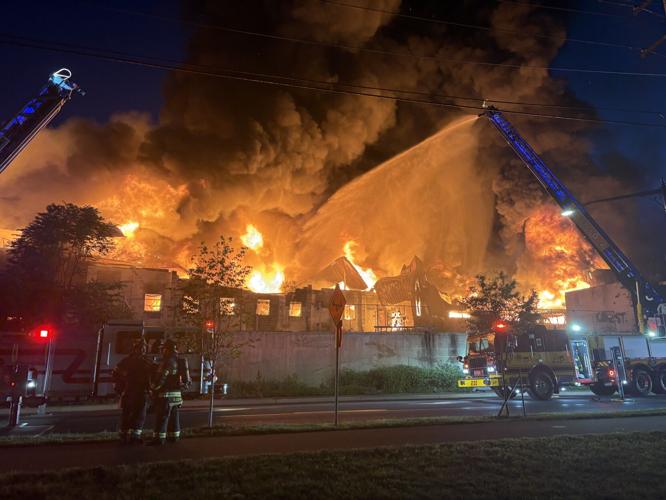 Massive Allentown Warehouse Fire Displaces Seven Families, Injures Firefighter