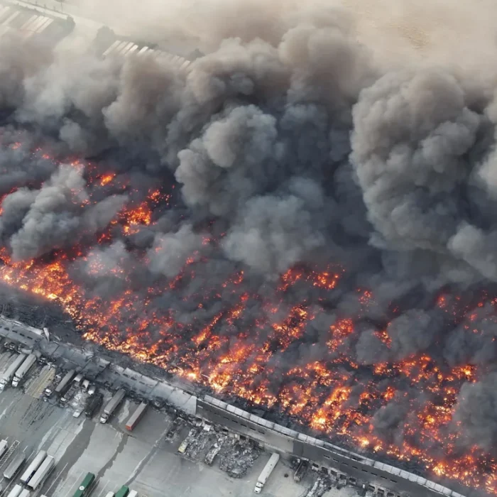 Tracy Warehouse Fire Pushes Air Quality Into ‘Unhealthy’ Zone as Crews Battle Blaze for a Third Day