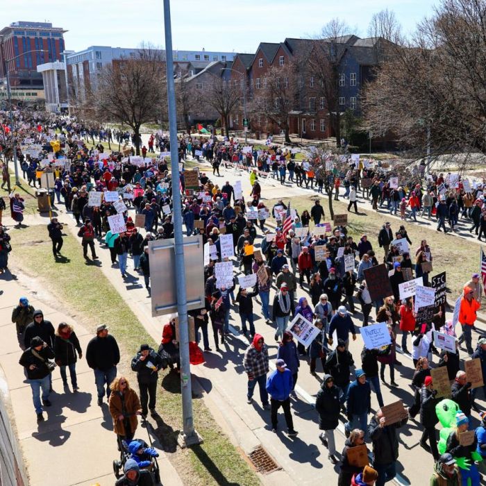 Ladders, Red Paint, and a Phone Number: Inside Monday’s Madison City Hall Protest